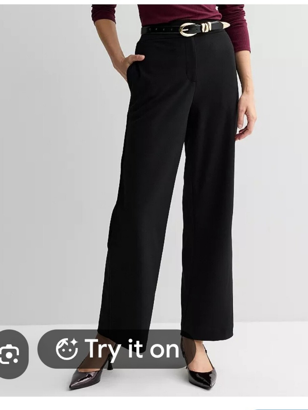Nine West Black Wide-Leg Trousers